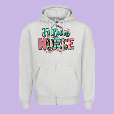 Future Nurse Zipper Hoodie Designed By Ranaportraitstore