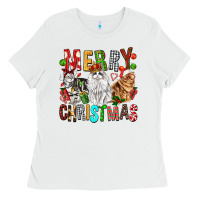 White Merry christmas cats Ladies Tee - FaDigitalArtStudio