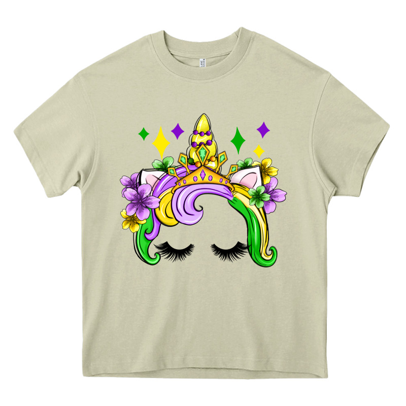 Unicorn Mardi Gras Olivia Heavy Core Tee by OliviaCreatesArt | Teevron
