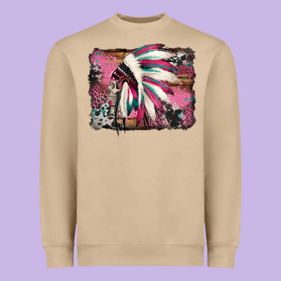 Indian Headdress Valentine's Day Heavyweight Sweatshirt Designed By Jasminsmagicworld