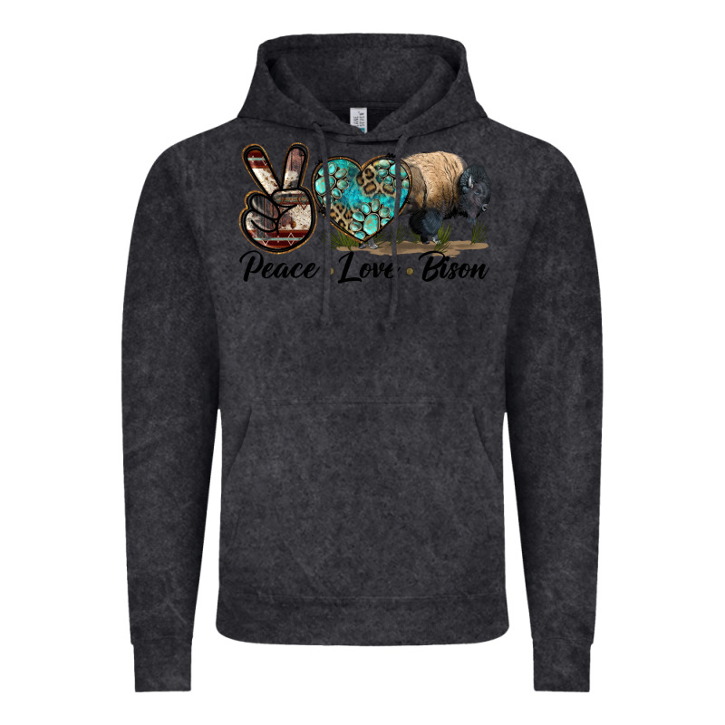 Peace Llve Bison Vintage Hoodie by LillyAllenDesigns | Teevron