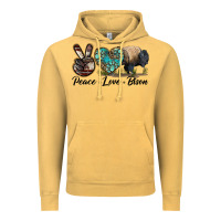 Vintage Mustard Peace lLve Bison Vintage Hoodie - LillyAllenDesigns