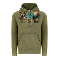 Vintage Olive Peace lLve Bison Vintage Hoodie - LillyAllenDesigns