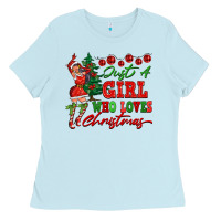 Baby Blue Just A Girl Who Loves Christmas Ladies Tee - FaDigitalArtStudio