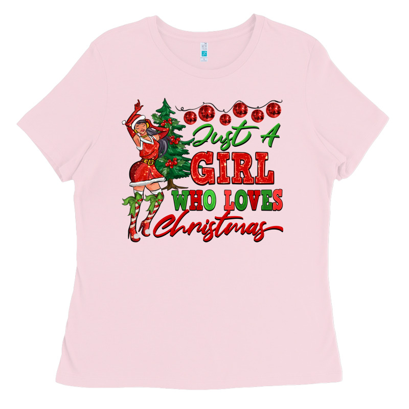 Just A Girl Who Loves Christmas Ladies Tee by FaDigitalArtStudio | Teevron