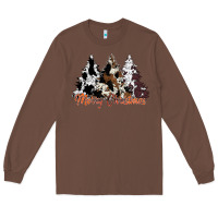 Chestnut merry christmas cowhide trees Long Sleeve Tee - CowhideDigitalArt