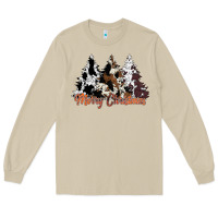 Mushroom merry christmas cowhide trees Long Sleeve Tee - CowhideDigitalArt