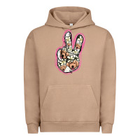 Pigment Burro Jack Russel Peace Sign Urban Hoodie - Jasminsmagicworld