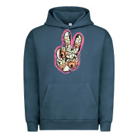 Pigment Midnight Navy Jack Russel Peace Sign Urban Hoodie - Jasminsmagicworld