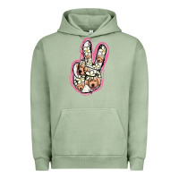 Pigment Oil Green Jack Russel Peace Sign Urban Hoodie - Jasminsmagicworld