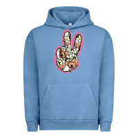 Pigment Pebble Blue Jack Russel Peace Sign Urban Hoodie - Jasminsmagicworld
