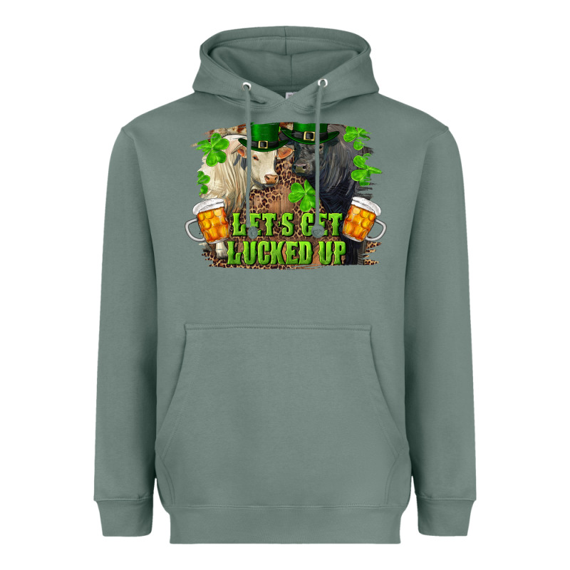 Let's Get Lucked Up Charolais And Black Angus Bull Heavyweight Hoodie by RanaPortraitStore | Teevron