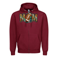 Burgundy American football mom Zipper Hoodie - Jasminsmagicworld