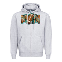 Heather Grey American football mom Zipper Hoodie - Jasminsmagicworld