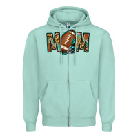 Seafoam American football mom Zipper Hoodie - Jasminsmagicworld