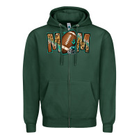 Sports Green American football mom Zipper Hoodie - Jasminsmagicworld