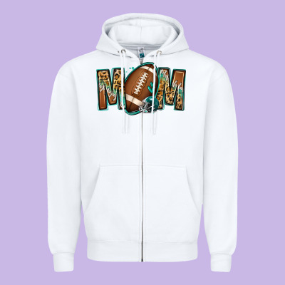 American Football Mom Zipper Hoodie Designed By Jasminsmagicworld