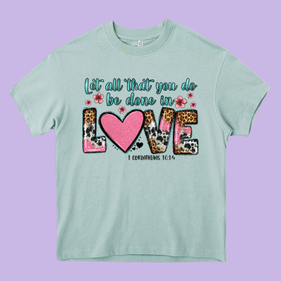 Let All That You Do Be Done In Love Heavy Core Tee Designed By Oliviacreatesart