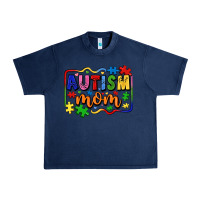 Navy autism mom Urban Heavy Tee - LillyAllenDesigns