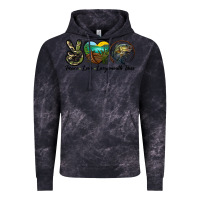 Cloud Black peace love largemouth bass Vintage Hoodie - LillyAllenDesigns