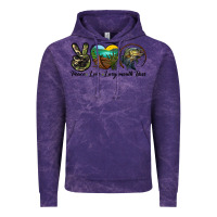 Cloud Purple peace love largemouth bass Vintage Hoodie - LillyAllenDesigns