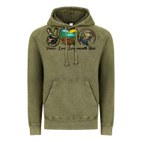 Vintage Olive peace love largemouth bass Vintage Hoodie - LillyAllenDesigns