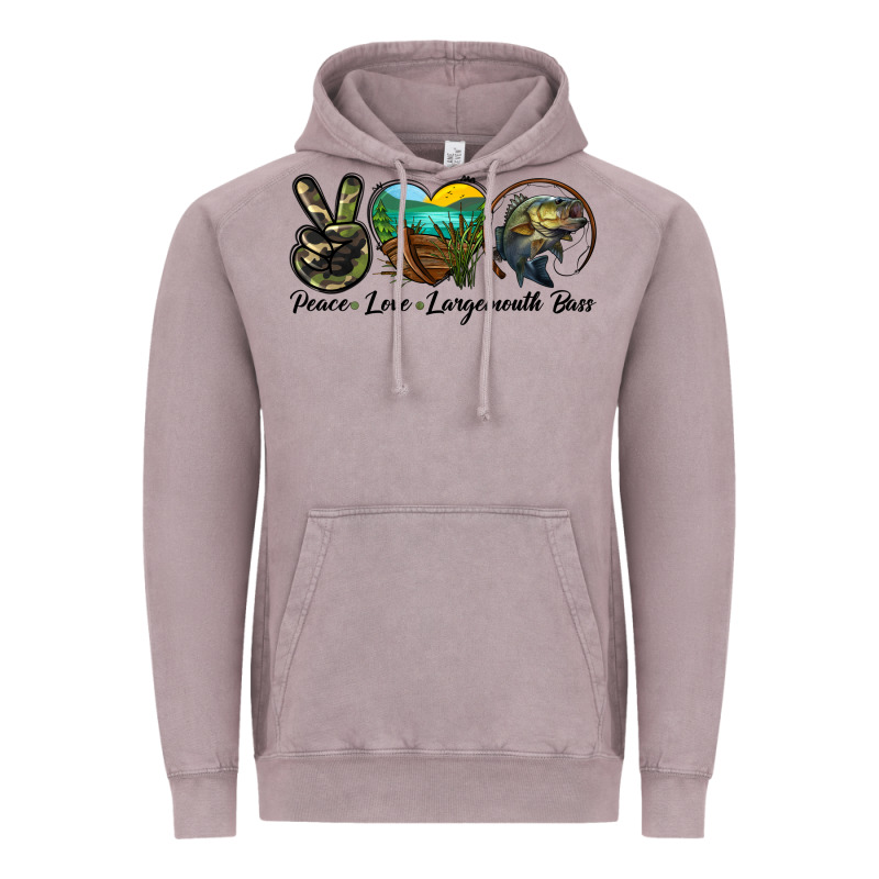 Peace Love Largemouth Bass Vintage Hoodie by LillyAllenDesigns | Teevron