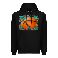 Black sports basketball background Premium Hoodie - Artiststas