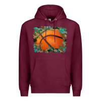 Burgundy sports basketball background Premium Hoodie - Artiststas