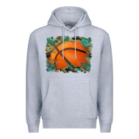 Heather Grey sports basketball background Premium Hoodie - Artiststas