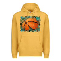 Mustard sports basketball background Premium Hoodie - Artiststas
