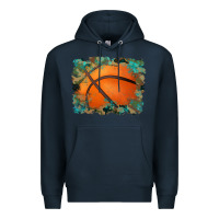 Navy sports basketball background Premium Hoodie - Artiststas