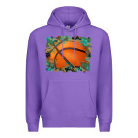 Purple sports basketball background Premium Hoodie - Artiststas