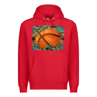 Red sports basketball background Premium Hoodie - Artiststas