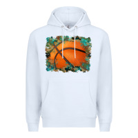 White sports basketball background Premium Hoodie - Artiststas