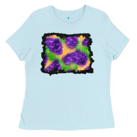 Baby Blue halloween spooky bat background Ladies Tee - BundleAndBundleShop