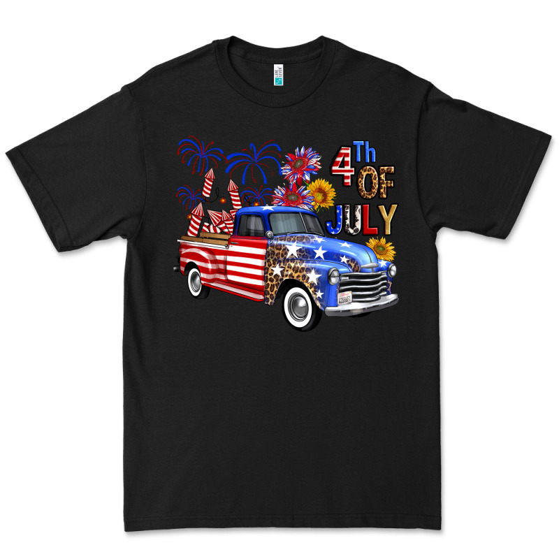 Western Truck Fourth Of July America Premium Tee by FaDigitalArtStudio | Teevron