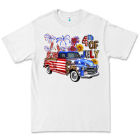 White Western Truck Fourth Of July America Premium Tee - FaDigitalArtStudio