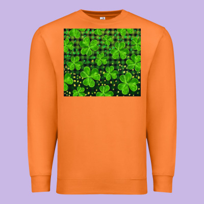 Saint Patricks Day Shamrock And Plaid Premium Sweatshirt Designed By Ranaportraitstore