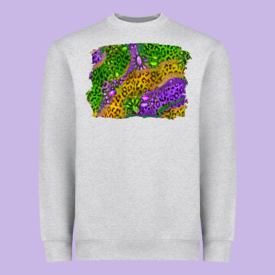 Leopard Gemstone Mardi Gras Heavyweight Sweatshirt Designed By Ranaportraitstore