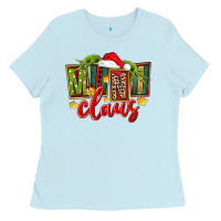 Baby Blue christmas mini claus Ladies Tee - FaDigitalArtStudio