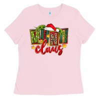 Bubblegum Pink christmas mini claus Ladies Tee - FaDigitalArtStudio