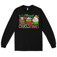 Black Merry Christmas Long Sleeve Tee - CowhideDigitalArt
