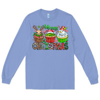 Colony Blue Merry Christmas Long Sleeve Tee - CowhideDigitalArt