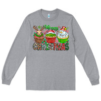 Heather Grey Merry Christmas Long Sleeve Tee - CowhideDigitalArt