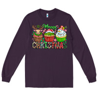 Plum Merry Christmas Long Sleeve Tee - CowhideDigitalArt