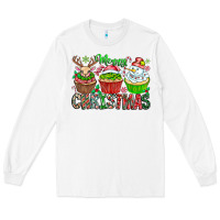 White Merry Christmas Long Sleeve Tee - CowhideDigitalArt
