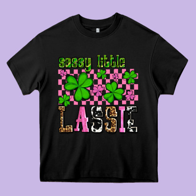 St. Patrick's Day Sassy Little Lassie Heavy Core Tee Designed By Oliviacreatesart