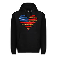 Black american leopard brushstroke heart Premium Hoodie - Jasminsmagicworld
