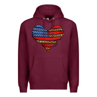Burgundy american leopard brushstroke heart Premium Hoodie - Jasminsmagicworld